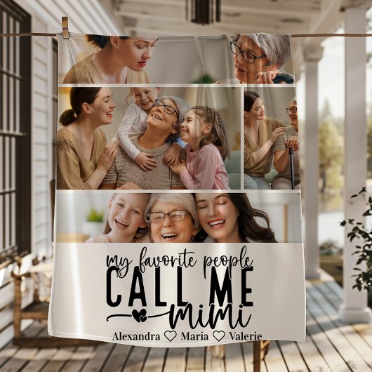 Personalisiertes 4-Foto-Mimi-Geschenk Fleecedecke