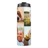 Personalisiertes 4-Foto-Muster für Wärmflaschen Thermosbecher (Vorderseite)