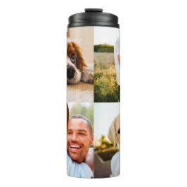 Personalisiertes 4-Foto-Muster für Wärmflaschen Thermosbecher
