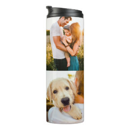 Personalisiertes 4-Foto-Muster für Wärmflaschen Thermosbecher