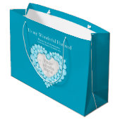 Personalisiertes 4-jähriges Foto Geschenksack Große Geschenktüte (Rückseite Schrägansicht)