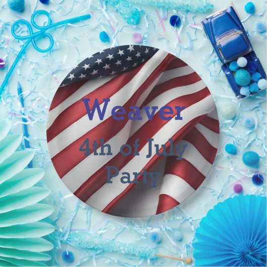 Personalisiertes 4. Juli Party Pappteller (Party)