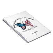 Personalisiertes 4. Juli Schmetterlings Notizbuch Notizblock (Rechte Seite)