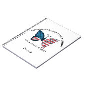 Personalisiertes 4. Juli Schmetterlings Notizbuch Notizblock (Linke Seite)