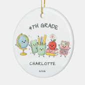 Personalisiertes 4. Klasse Mädchen Keramik Ornament (Links)