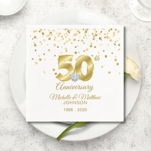 Personalisiertes 50. Geburtstag der Goldenen Hochz Serviette