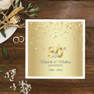 Personalisiertes 50. Geburtstag der Goldenen Hochz Serviette