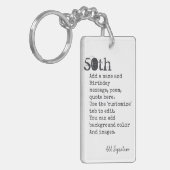 Personalisiertes 50. Geburtstagsgedicht, Zitat, Sp Schlüsselanhänger (Vorderseite links)