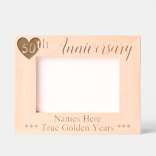 Personalisiertes 50. Hochzeit Geätzte Rahmen