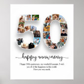 Personalisiertes 50-jähriges Foto Collage Poster (Vorne)