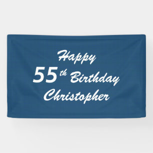 Personalisiertes 55. Geburtstags-Zeichen-blaues Banner
