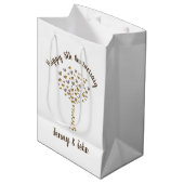 Personalisiertes 5. Jubiläum Mittlere Geschenktüte (Vorderseite Schrägansicht)