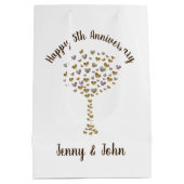 Personalisiertes 5. Jubiläum Mittlere Geschenktüte (Rückseite)