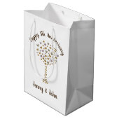 Personalisiertes 5. Jubiläum Mittlere Geschenktüte (Rückseite Schrägansicht)