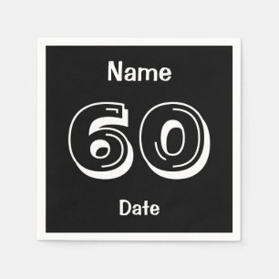 Personalisiertes 60. Geburtstag Schwarzes Party Na Serviette
