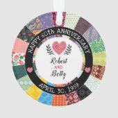 Personalisiertes 60-jähriges Jubiläum, Patchwork Q Ornament (Rückseite)