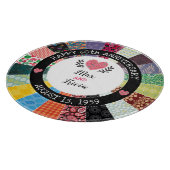 Personalisiertes 60. Jubiläum, Patchwork Quilt Schneidebrett (Ecke)