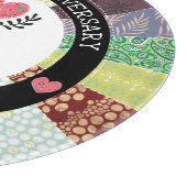 Personalisiertes 60. Jubiläum, Patchwork Quilt Schneidebrett (Ecke)