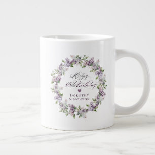 Personalisiertes 65. Geburtstagsgeschenk Lila Lila Jumbo-Tasse