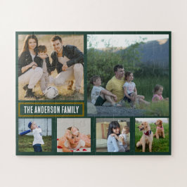 Personalisiertes 6‑Foto-Familienname-Geschenk Puzzle
