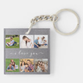 Personalisiertes 6 Foto mit benutzerdefiniertem Te Schlüsselanhänger (Rückseite)