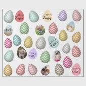 Personalisiertes 6 Foto Pastelleier Ostermuster Geschenkpapier (Flach)