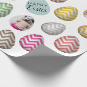 Personalisiertes 6 Foto Pastelleier Ostermuster Geschenkpapier (Ecke)