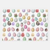 Personalisiertes 6 Foto Pastelleier Ostermuster Geschenkpapier Set (Vorderseite)