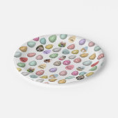 Personalisiertes 6 Foto Pastelleier Ostermuster Pappteller (Schrägansicht)