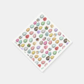 Personalisiertes 6 Foto Pastelleier Ostermuster Serviette (Ecke)