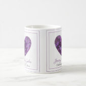 personalisiertes 6. Hochzeitstag lila Herz Kaffeetasse (Mittel)