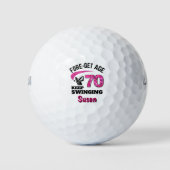 Personalisiertes 70. Freund Geschenk Rosa FOREget Golfball (Vorderseite)