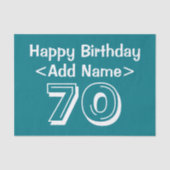 Personalisiertes 70. Geburtstags Themenpapier Seidenpapier (Vorderseite)