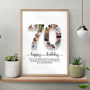 Personalisiertes 70. Geburtstagsfoto Collage Poste Poster
