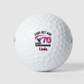Personalisiertes 70. Mitarbeiter-Geschenk Rosa FOR Golfball (Vorderseite)