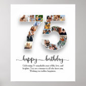 Personalisiertes 75. Geburtstagsfoto Collage Poste Poster (Vorne)