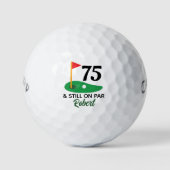Personalisiertes 75. Geburtstagsgeschenk für Golfe Golfball (Vorderseite)