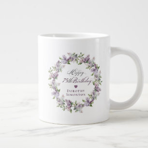 Personalisiertes 75. Geburtstagsgeschenk Lila Lila Jumbo-Tasse