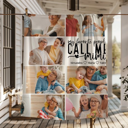 Personalisiertes 7-Foto-Mimi-Geschenk Fleecedecke