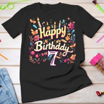 Personalisiertes 7. Geburtstags-T-Shirt für Mädche