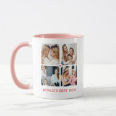 Personalisiertes 8-Foto- "Best Mama der Welt" Tasse (Links)