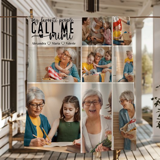 Personalisiertes 8-Foto-Mimi-Geschenk Fleecedecke