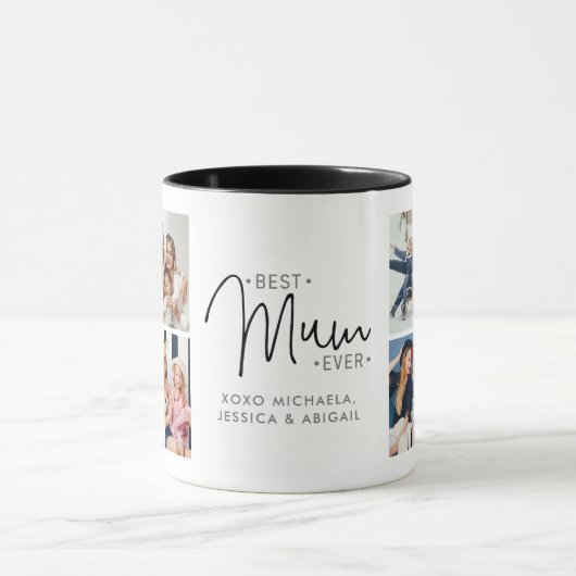 Personalisiertes 8-Foto-Programm "Beste Mutter je" Tasse (Zentrum)