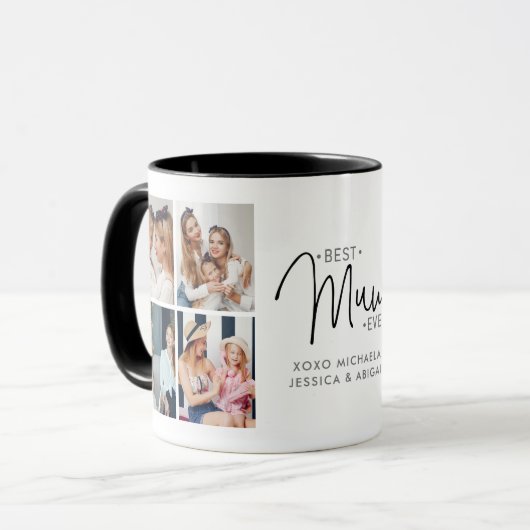 Personalisiertes 8-Foto-Programm "Beste Mutter je" Tasse (Vorderseite Links)