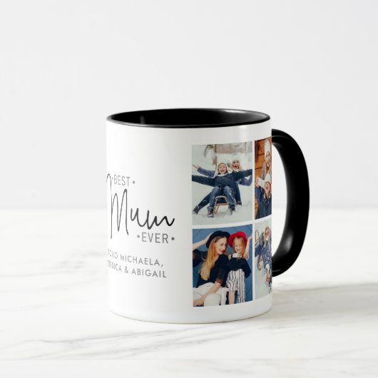 Personalisiertes 8-Foto-Programm "Beste Mutter je" Tasse (VorderseiteRechts)