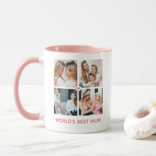 Personalisiertes 8-Foto-„Weltbeste Mama“ Tasse