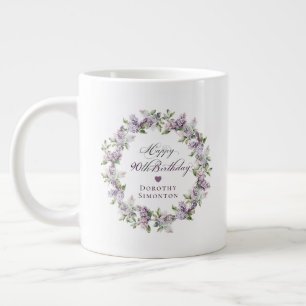 Personalisiertes 90. Geburtstagsgeschenk Lila Lila Jumbo-Tasse