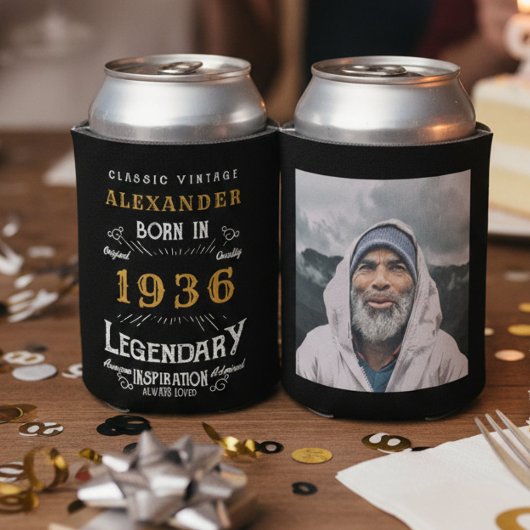 Personalisiertes 90. Geburtstagsnamensjahr Foto Dosenkühler