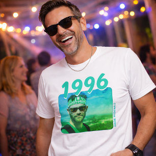Personalisiertes 90er Geburtstags-Shirt, Neonblaue T-Shirt
