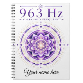 Personalisiertes 963 Hz Solfeggio-Frequenz-Notizbu Notizblock